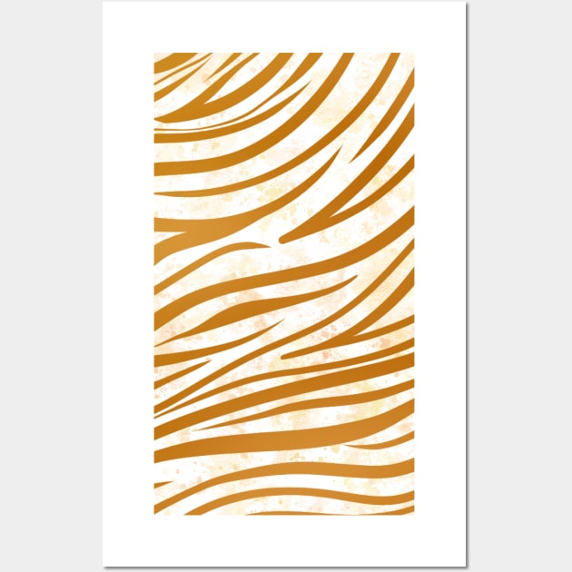 Watercolor Gold Tiger Pattern Wall Art by BiscuitSnack